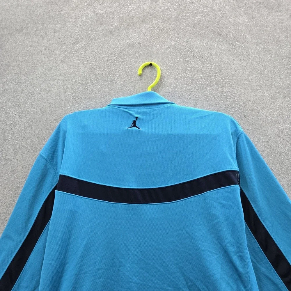 Jordan Men Jacket L/G Blue Embroidered Activewear Zipper‎ Track Full Zip Y2K